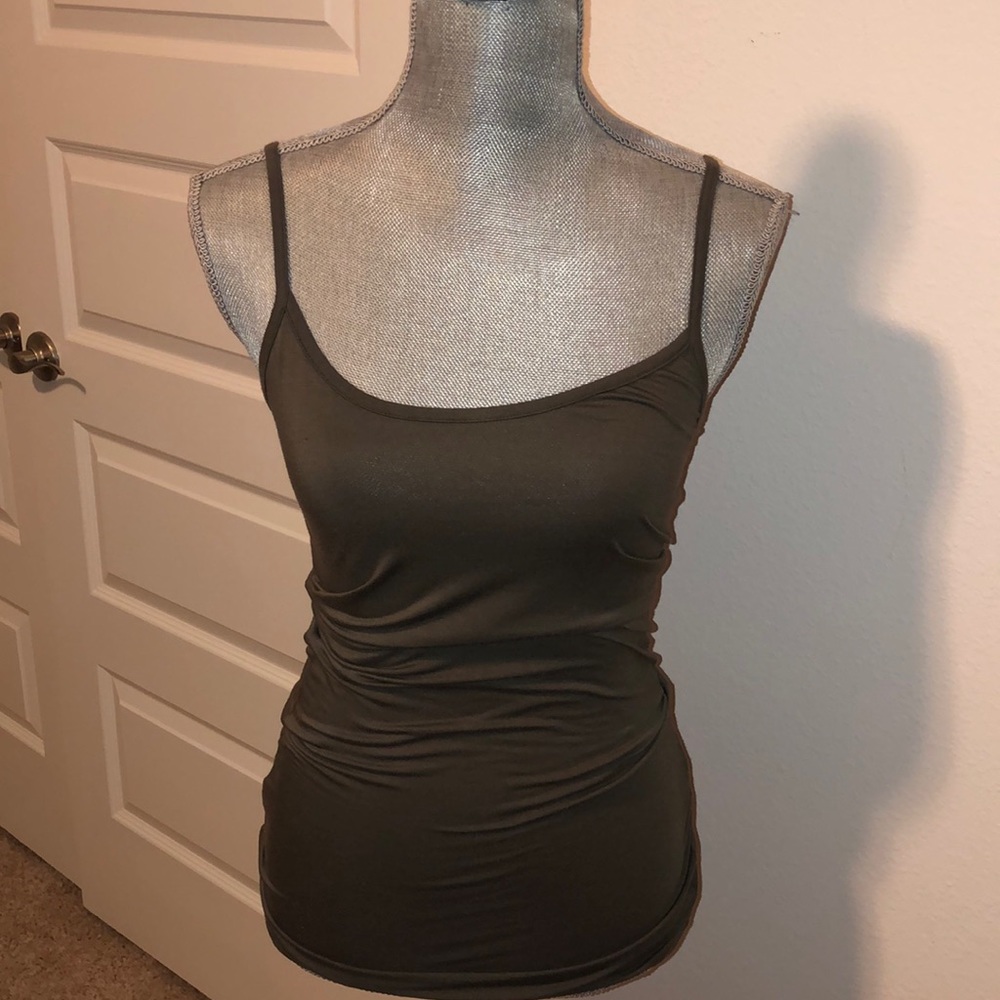 NWOT army green spaghetti strap shirt